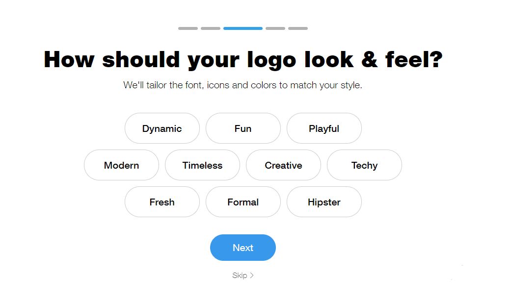 Wix Logo Maker screenshot - logo look and feel