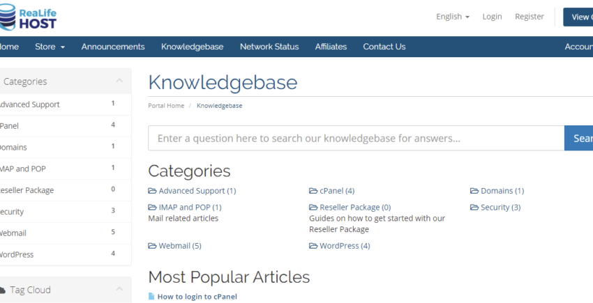 Knowledgebase realifehost 850x435