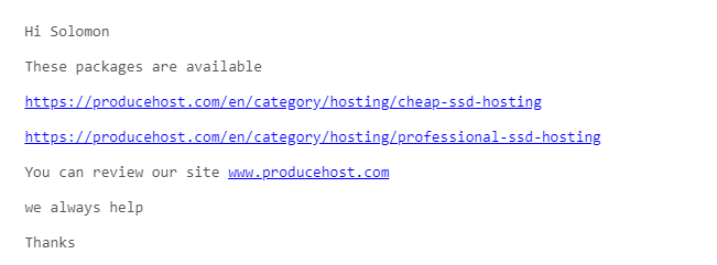 Producehost email