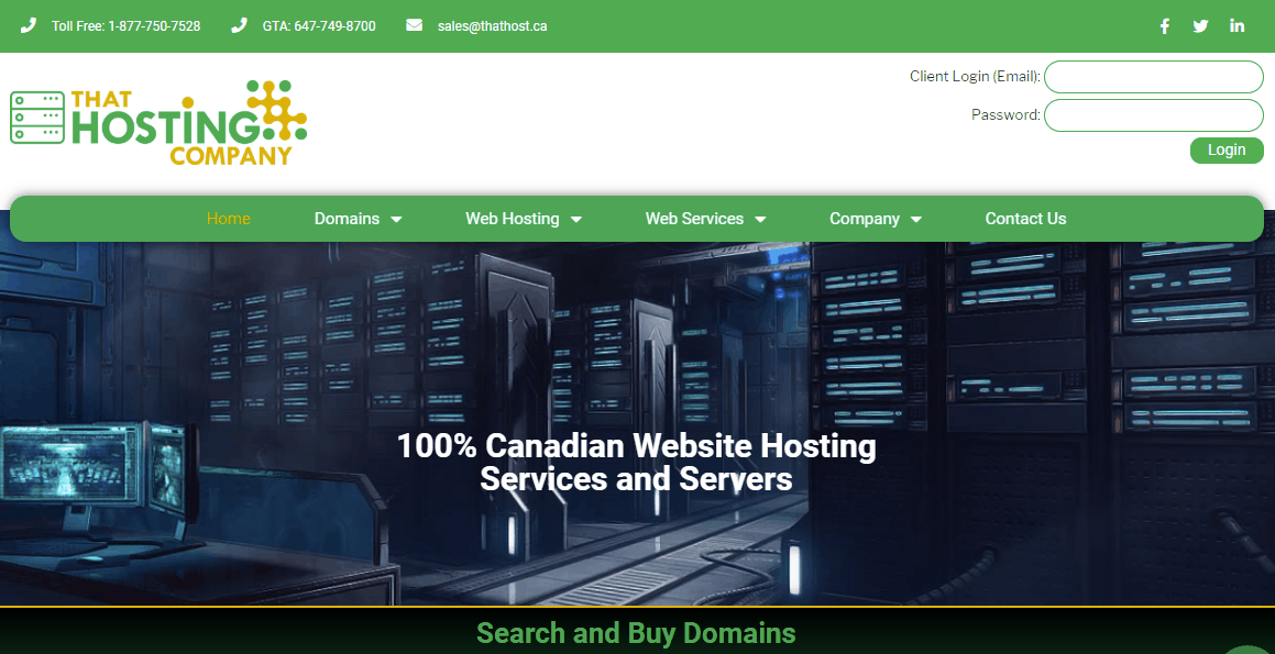 That Hosting Company 100 Canadian Website Hosting Services