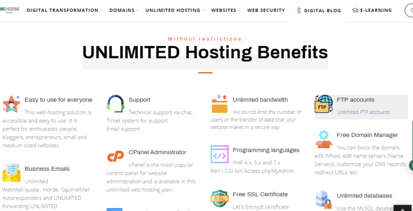 CosmoHosting Features