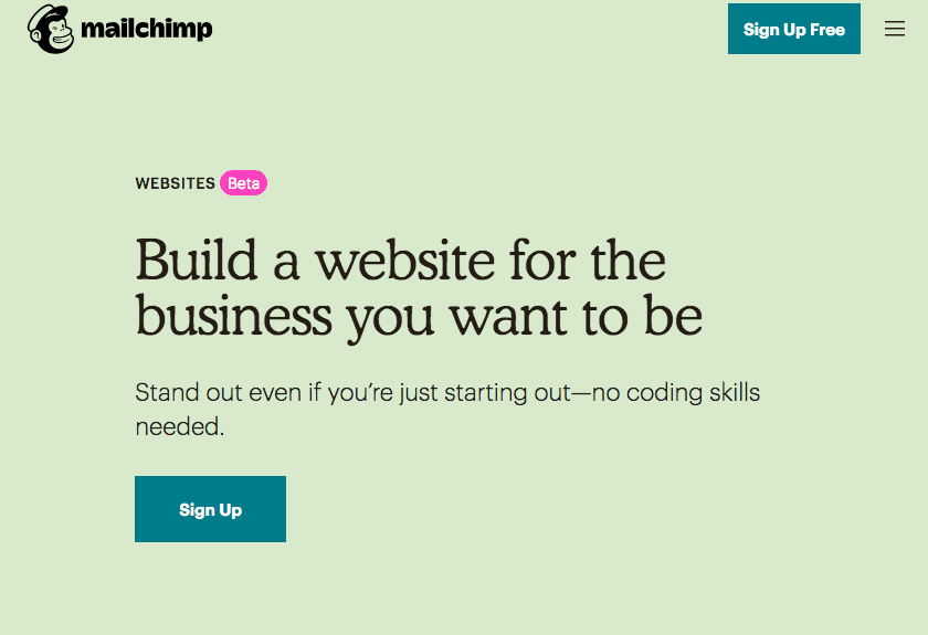 Mailchimp Website Builder