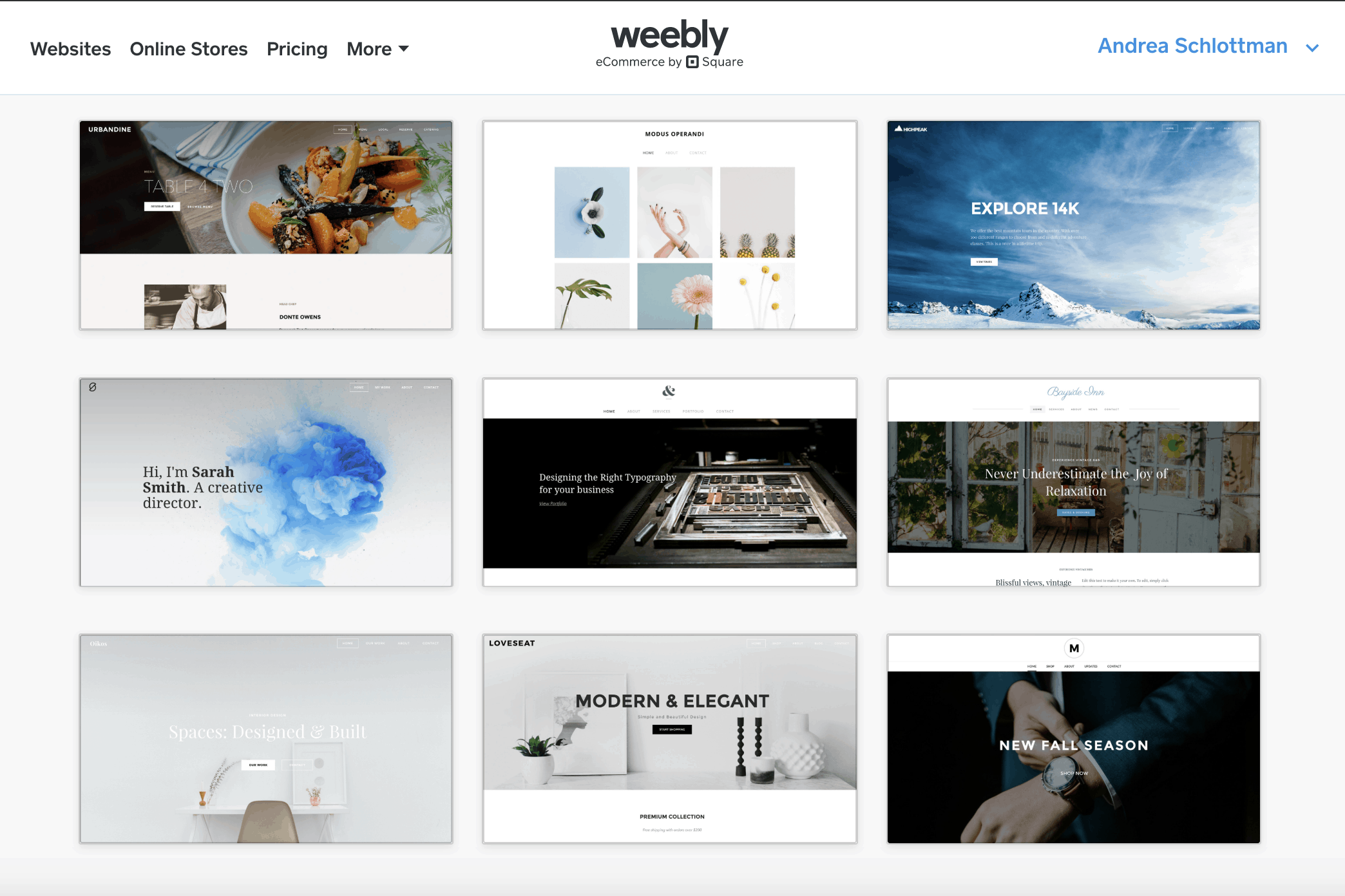 Weebly templates