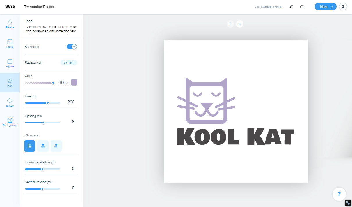 Wix Logo Maker screenshot - Logo editor