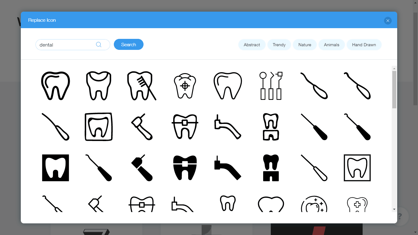 Wix Logo Maker screenshot - dental logo icons