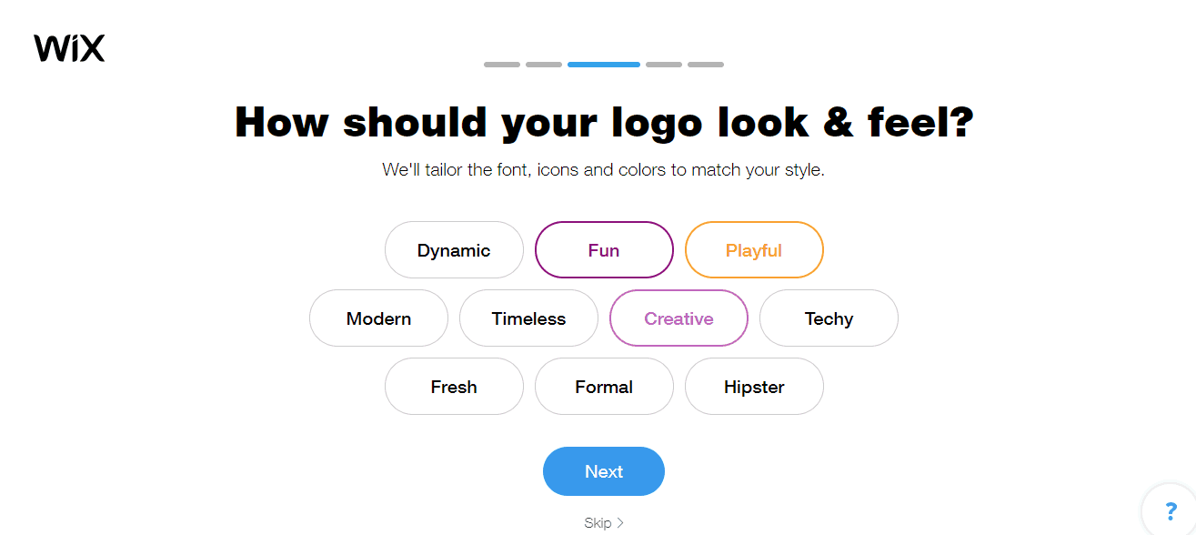 Wix Logo Maker screenshot - Logo look and feel