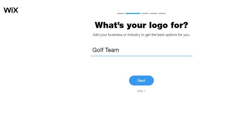 Wix Logo Maker screenshot - What's your logo for?