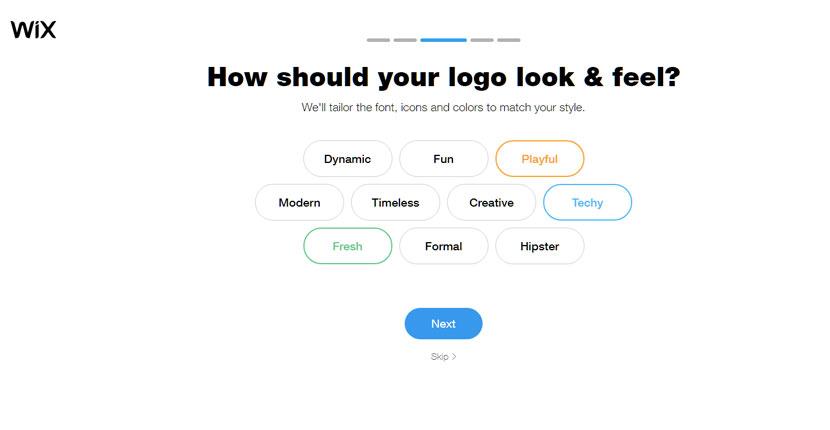 Wix Logo Maker screenshot - Logo look and feel