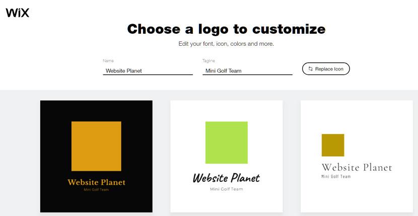 Wix Logo Maker screenshot - AI-generated logos