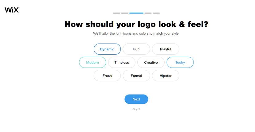 Wix Logo Maker screenshot - Logo look and feel