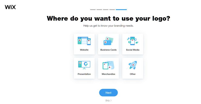 Wix Logo Maker screenshot - Logo uses