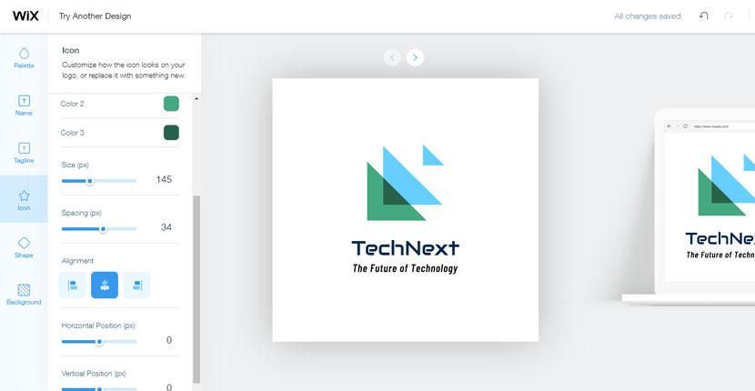 Wix Logo Maker screenshot - Logo editor