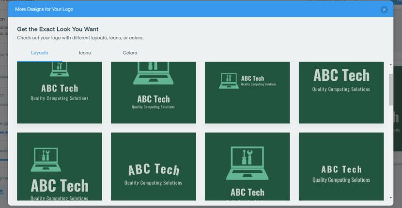 Wix Logo Maker screenshot - Logo variations