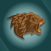 Bear logo - brown on blue