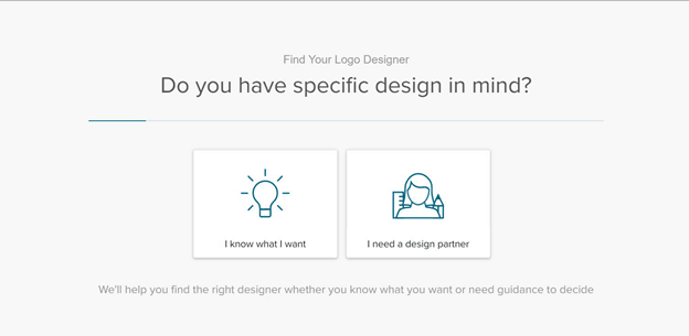 Fiverr screenshot - Logo designer search wizard