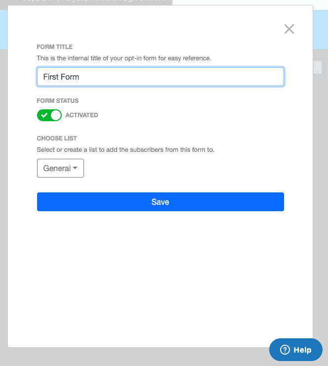 MailMunch screenshot - Form settings