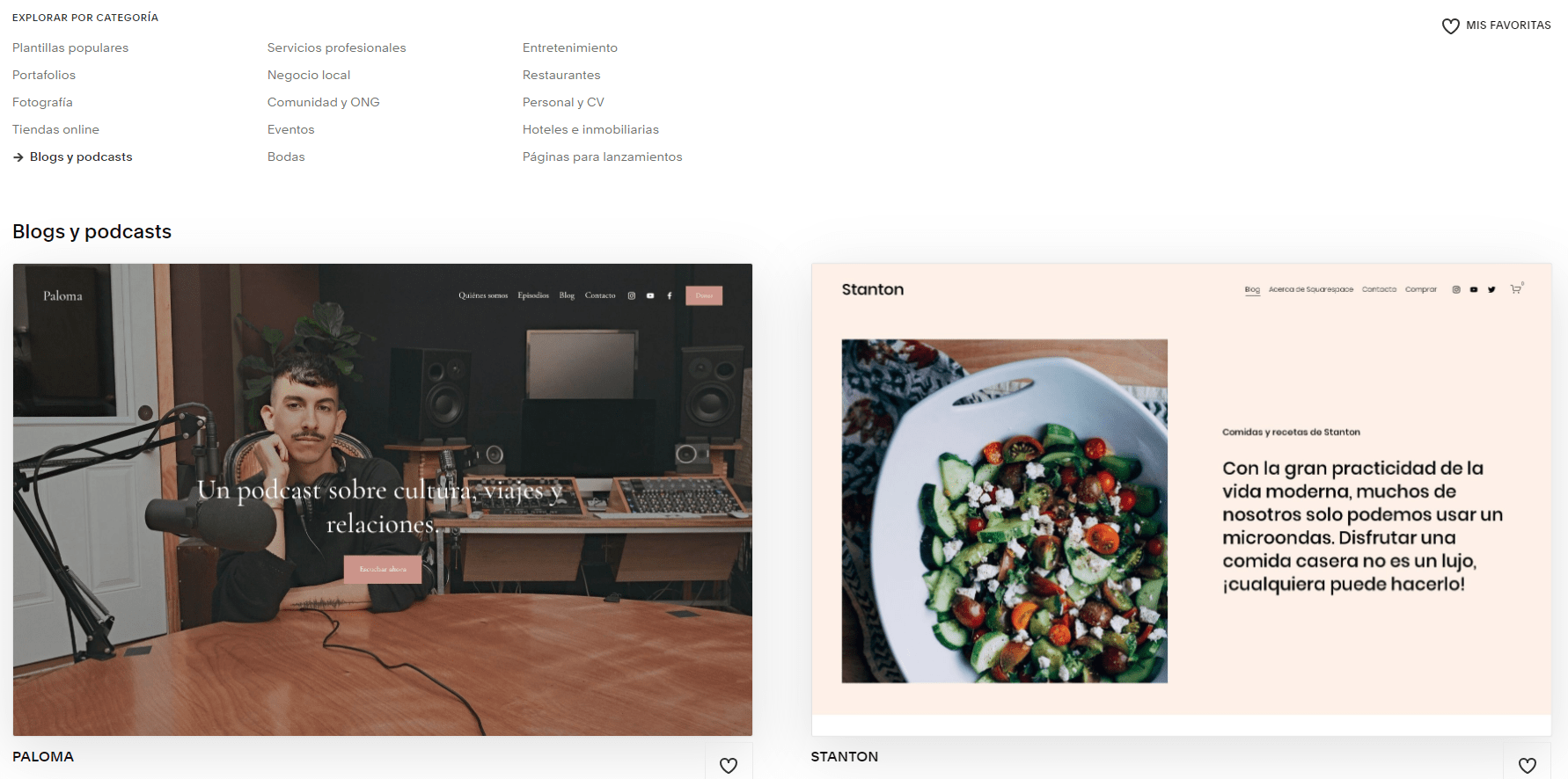 Squarespace Blogs & Podcasts templates