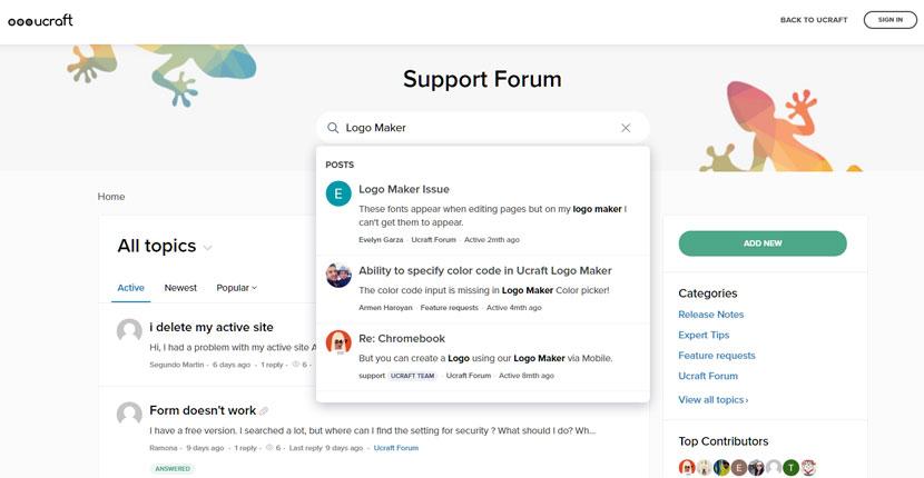 Ucraft logo maker screenshot - Support Forum