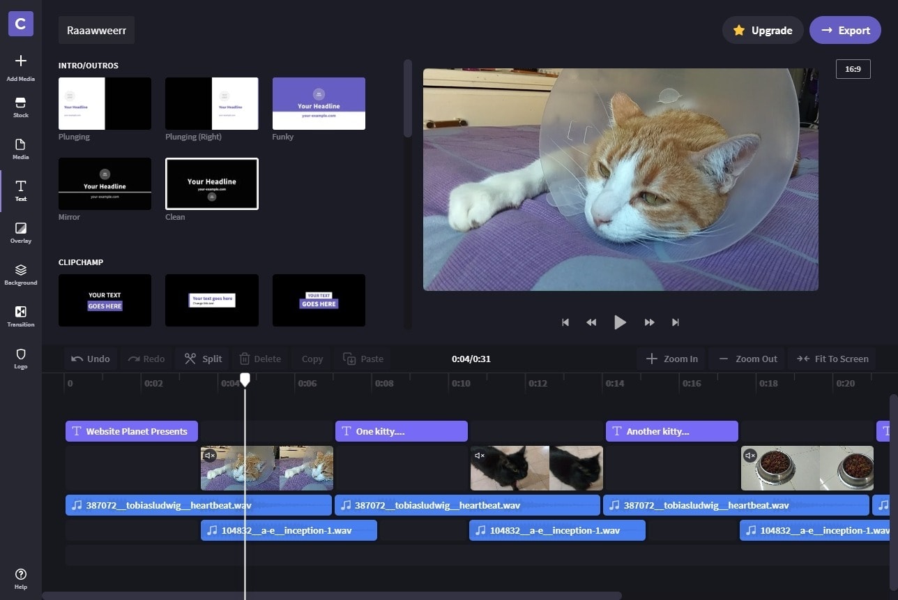 best online video editors - clipchamp