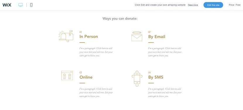 Wix - Donation page design