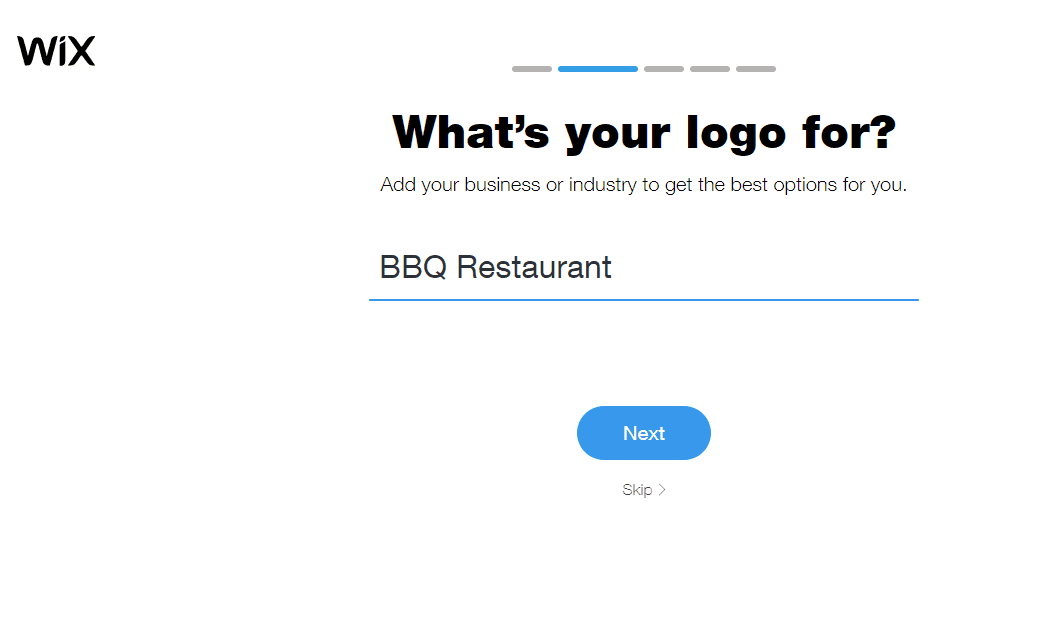 Wix screenshot - What's your logo for