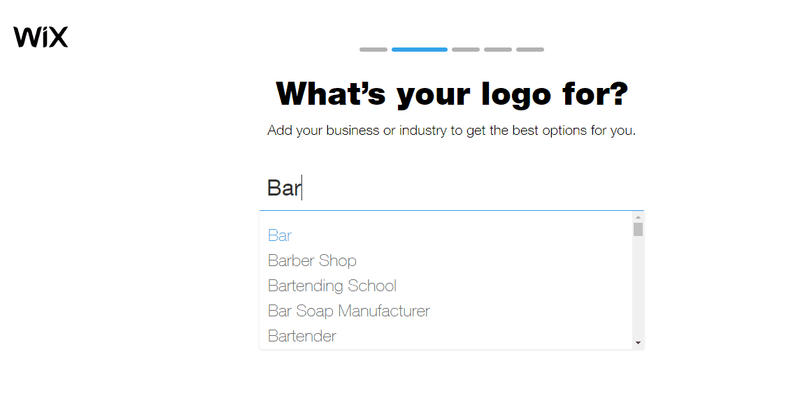 Wix Logo Maker screenshot - What's your logo for