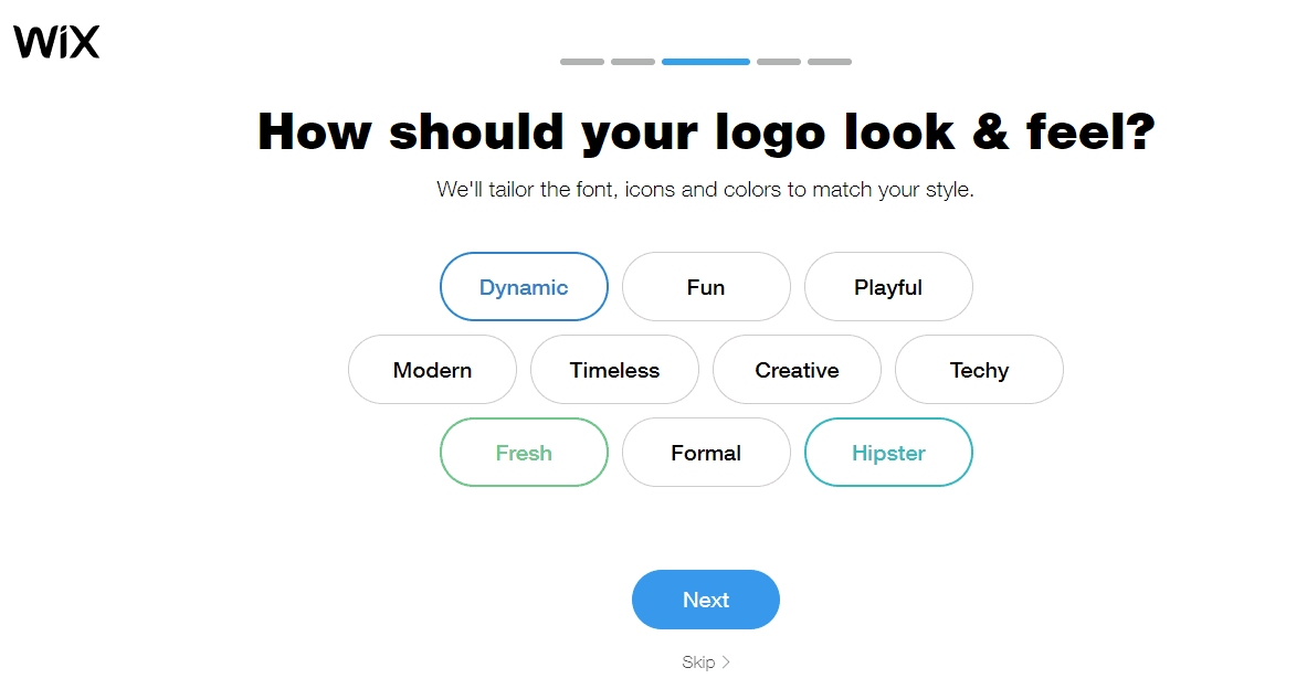 Wix Logo Maker screenshot - Logo look and feel