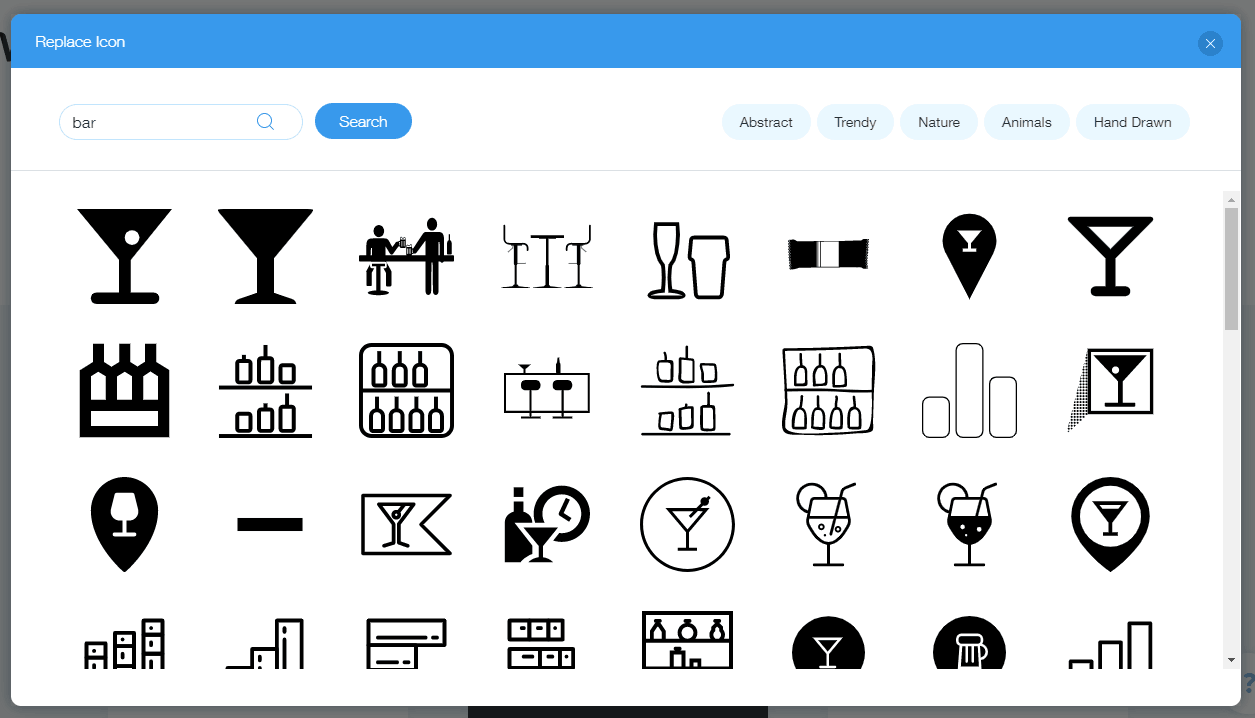 Wix Logo Maker screenshot - Bar icons