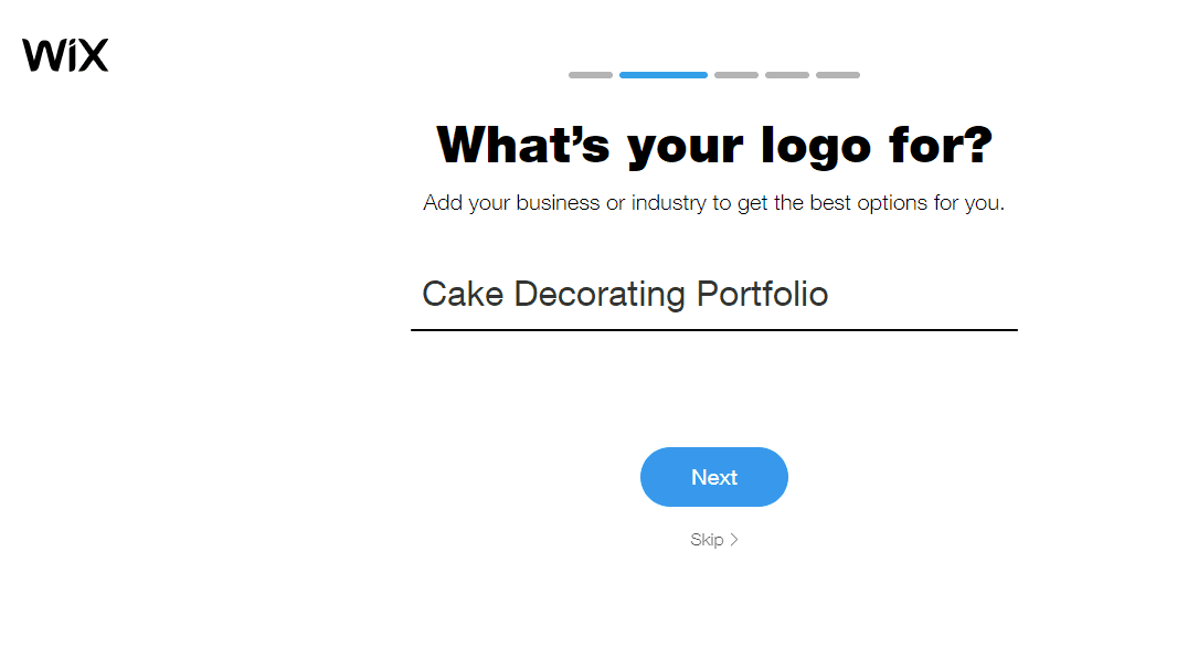 Wix Logo Maker screenshot - What's your logo for