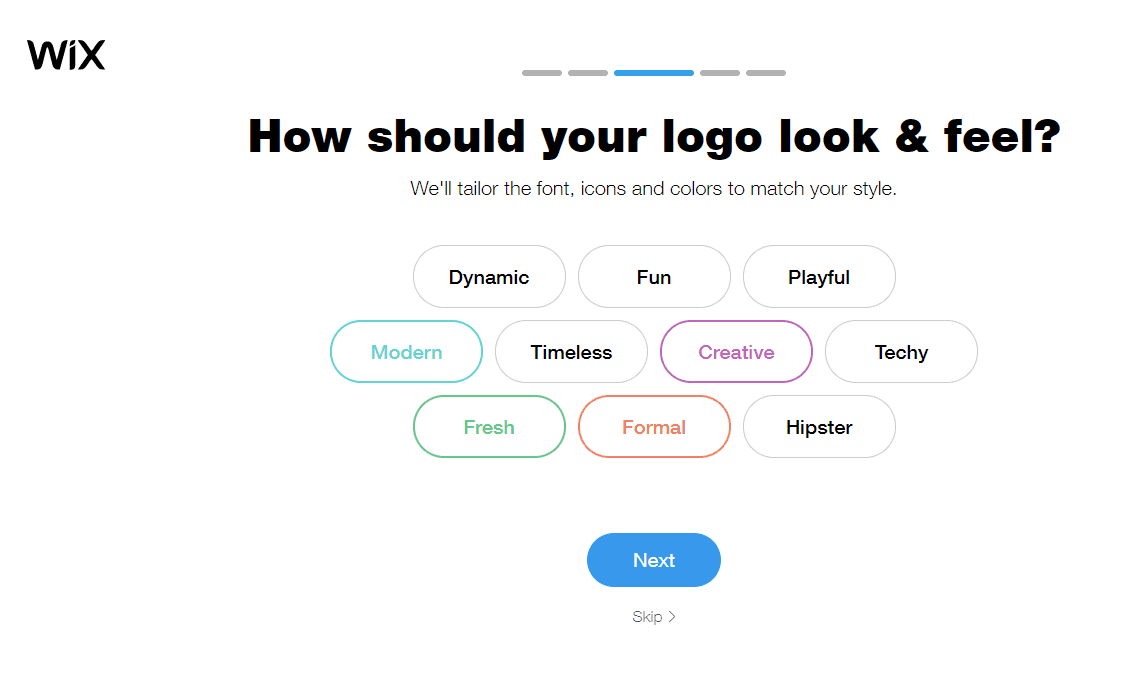 Wix Logo Maker screenshot - Logo look & feel