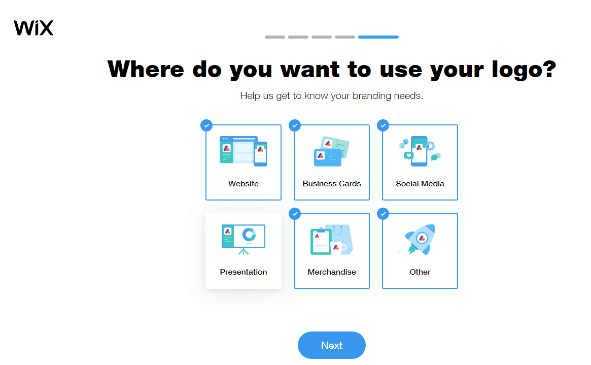 Wix Logo Maker screenshot - where will you use your logo