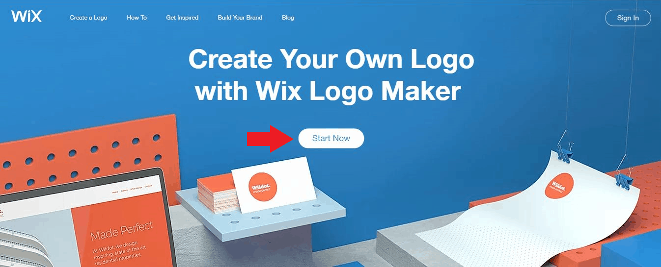 Wix Logo Maker screenshot - Start now