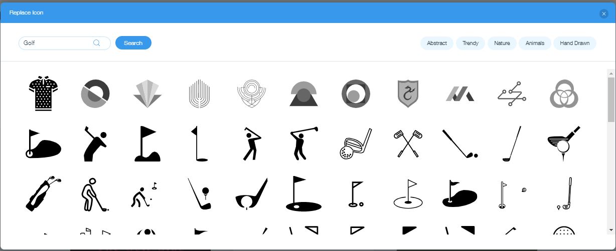 Wix Logo Maker screenshot - Golf icons