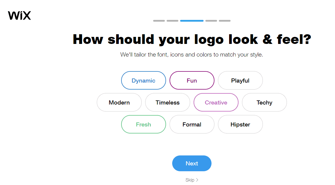 Wix Logo Maker screenshot - Logo look and feel