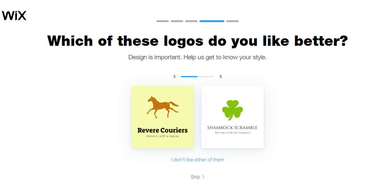 Wix Logo Maker screenshot - Logo preferences