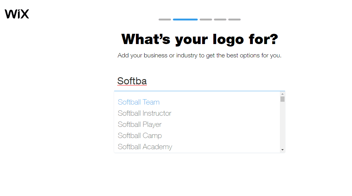 Wix Logo Maker screenshot - What's your logo for