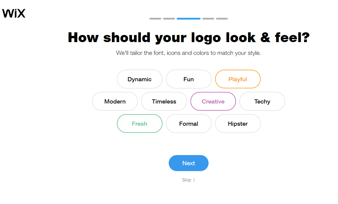 Wix Logo Maker screenshot - Logo look & feel