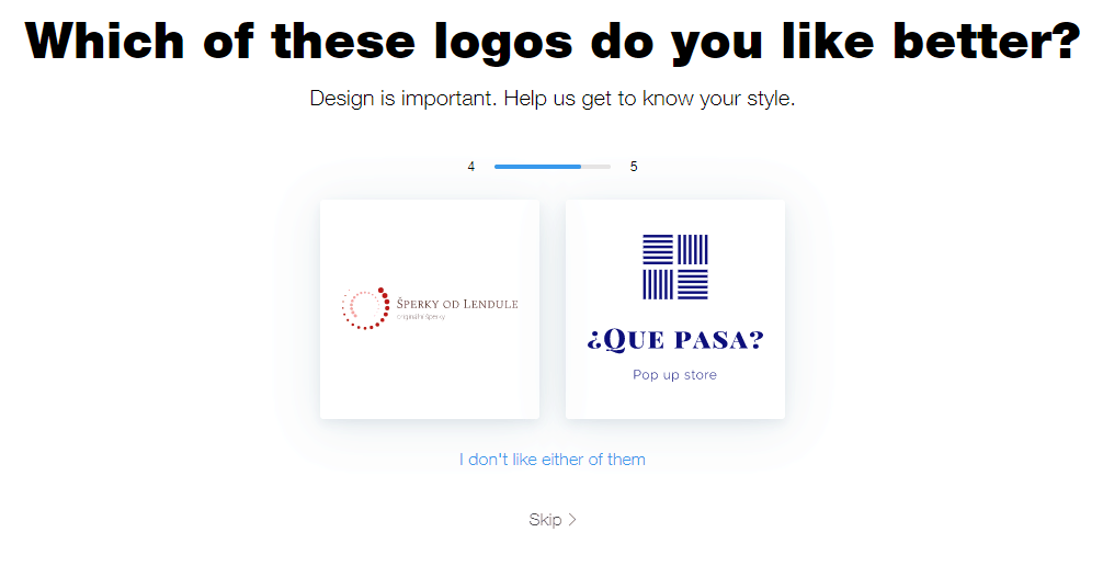 Wix Logo Maker screenshot - Which logo you like better