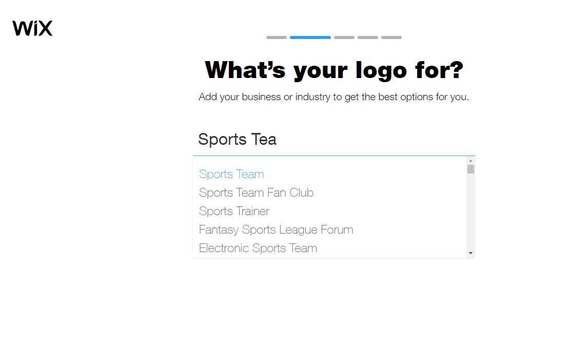 Wix Logo Maker screenshot - What's your logo for