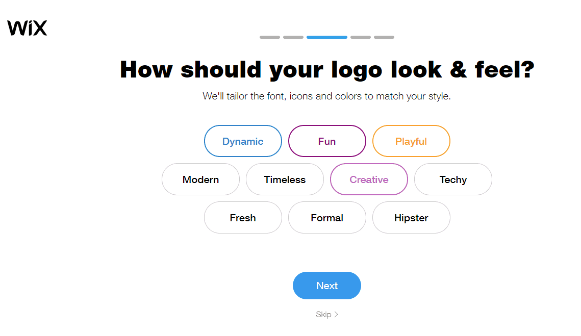 Wix Logo Maker screenshot - Logo look & feel