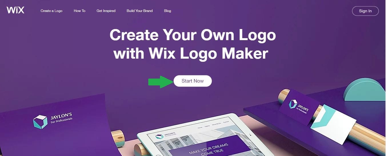 Wix Logo Maker screenshot - Start now