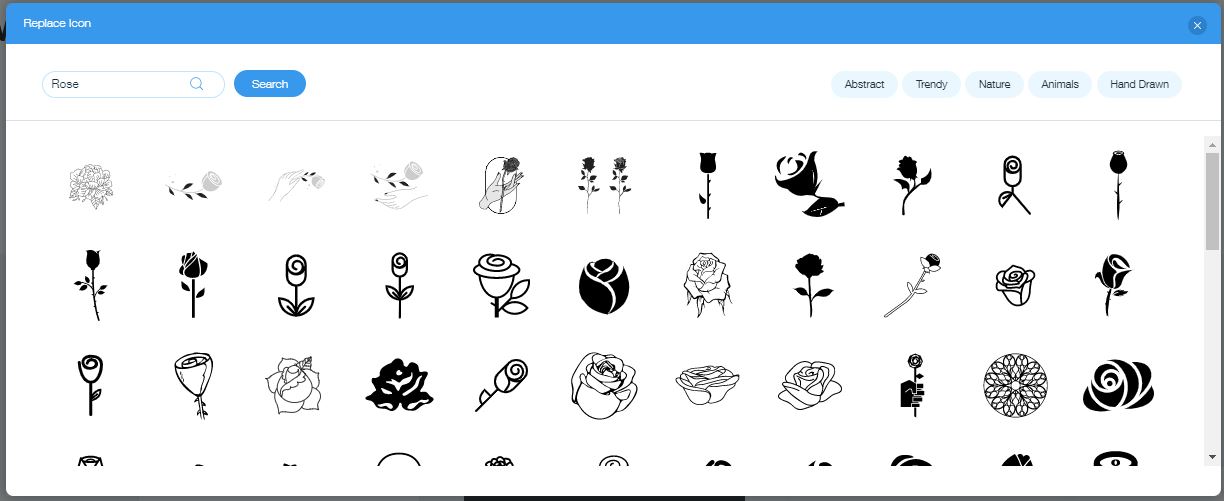 Wix Logo Maker screenshot - Rose icons