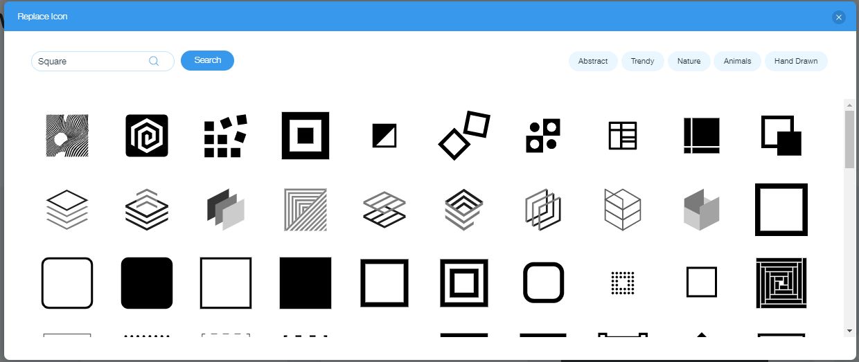 Wix Logo Maker screenshot - Square icons