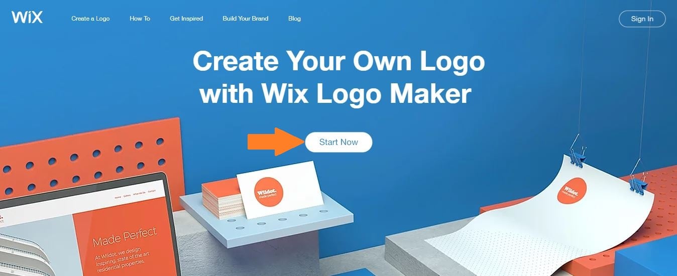 Wix Logo Maker screenshot - Start now