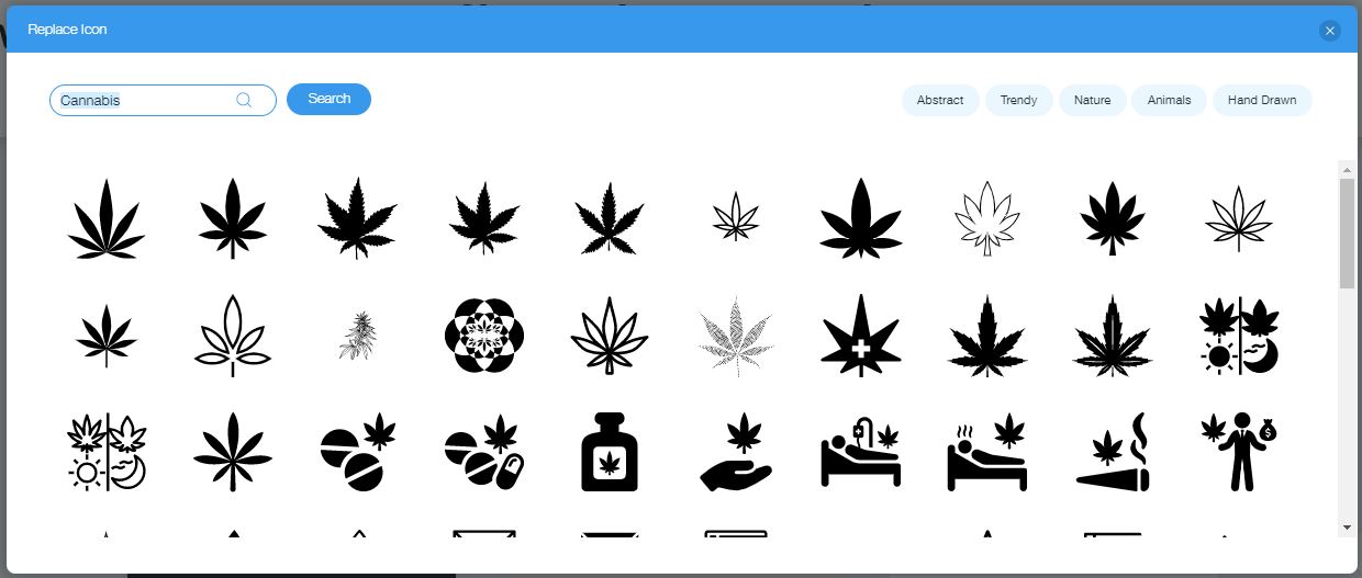 Wix Logo Maker screenshot - Cannabis icons