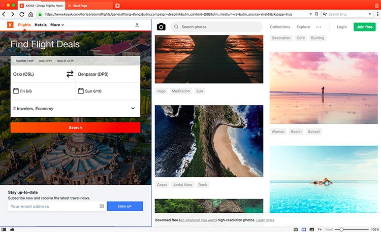 vivaldi tab tiled stack