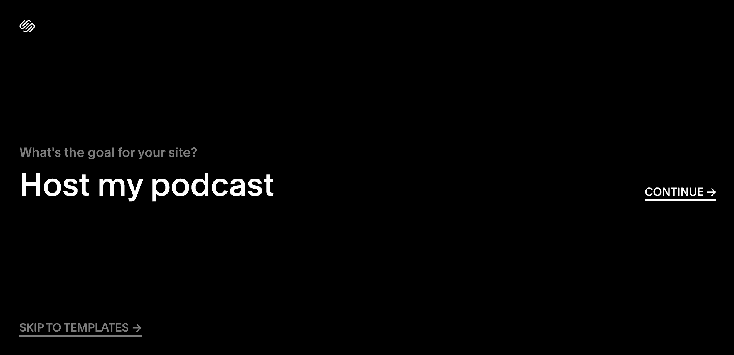 Squarespace screenshot - Host my podcast