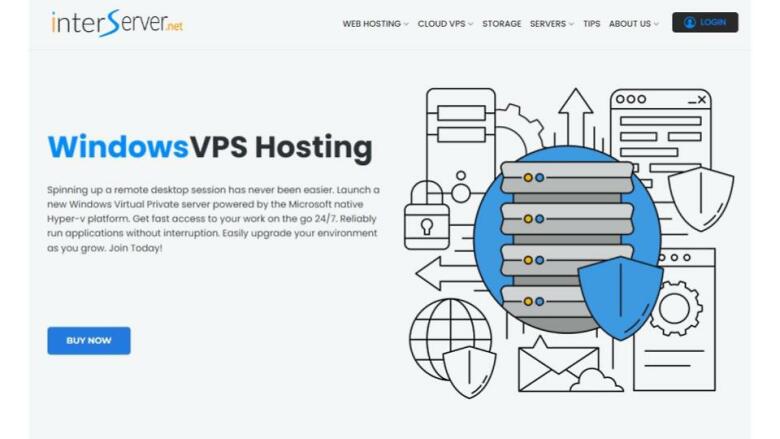 InterServer's Windows VPS Hosting page