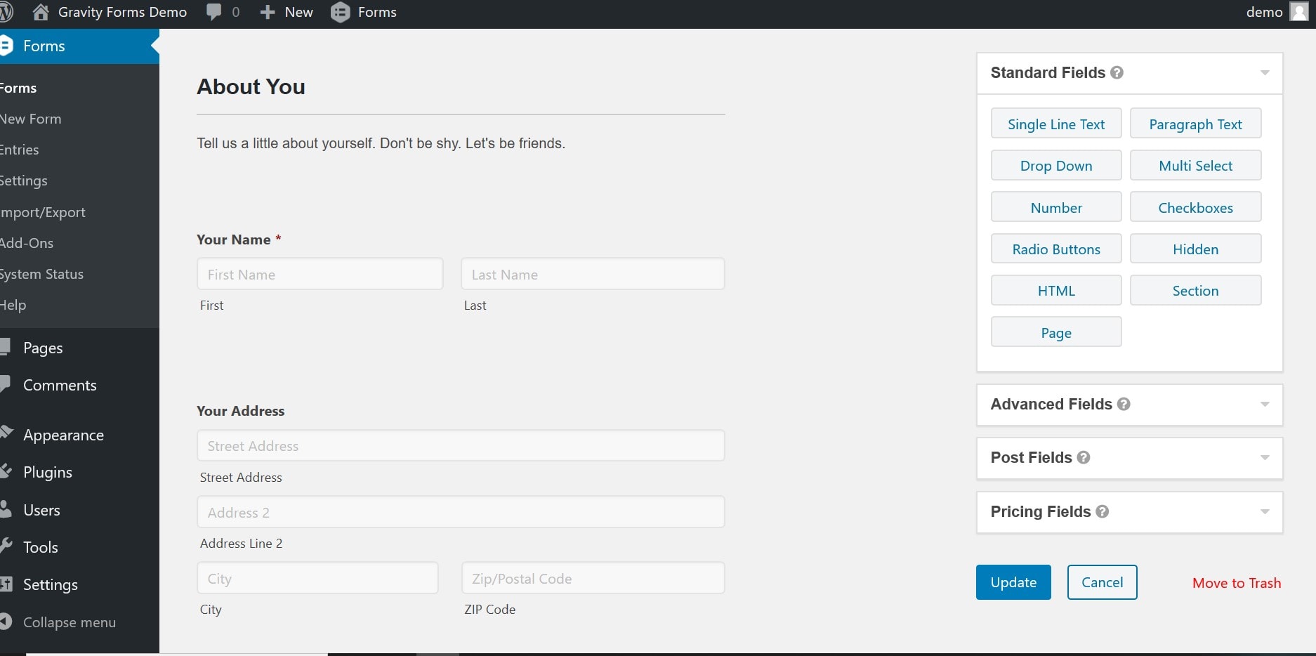 Gravity Forms Form Builder for WordPress