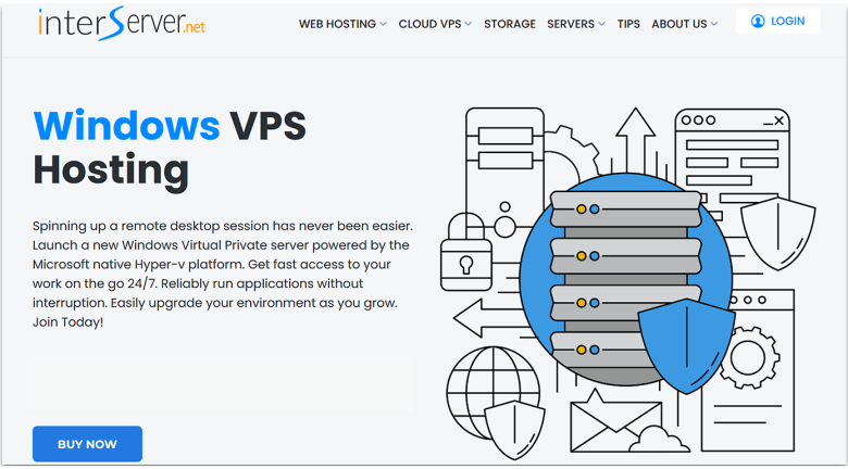 InterServer Windows VPS Hosting landing page.